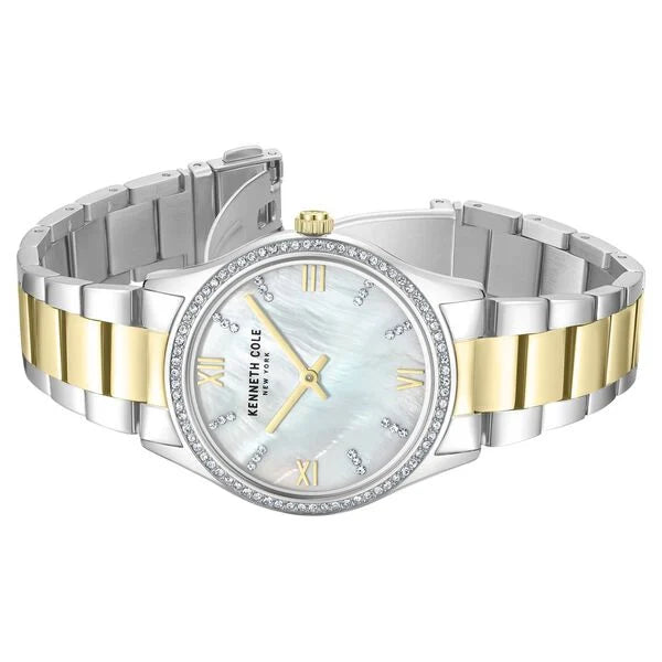 Kenneth Cole Quartz Analog Mother Of Pearl Dial Stainless Steel Strap Watch For Women ntkcwlg0048302ldw