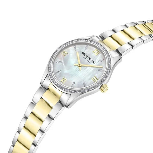 Kenneth Cole Quartz Analog Mother Of Pearl Dial Stainless Steel Strap Watch For Women ntkcwlg0048302ldw