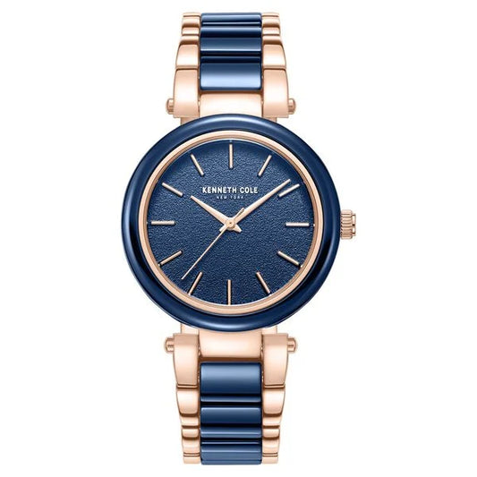Kenneth Cole Quartz Analog Blue Dial Blue Stainless Steel & Ceramic Strap Watch For Women ntkcwlg0062701ld