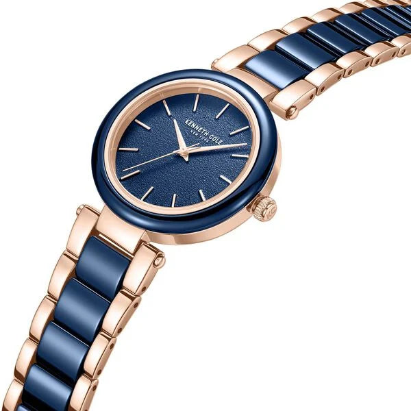 Kenneth Cole Quartz Analog Blue Dial Blue Stainless Steel & Ceramic Strap Watch For Women ntkcwlg0062701ld