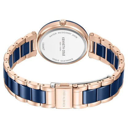 Kenneth Cole Quartz Analog Blue Dial Blue Stainless Steel & Ceramic Strap Watch For Women ntkcwlg0062701ld