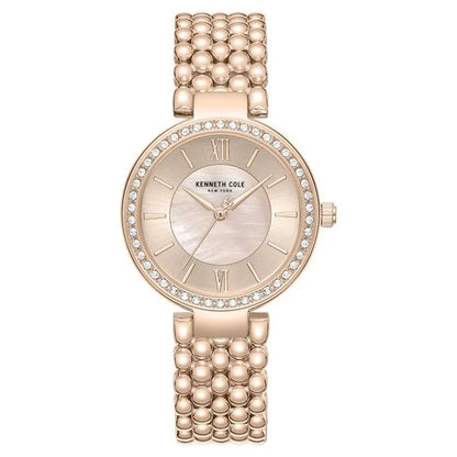 Kenneth Cole Quartz Analog Pink Mother of Pearl Dial Rose Gold Stainless Steel Strap Watch For Women kcwlg0101802ldw