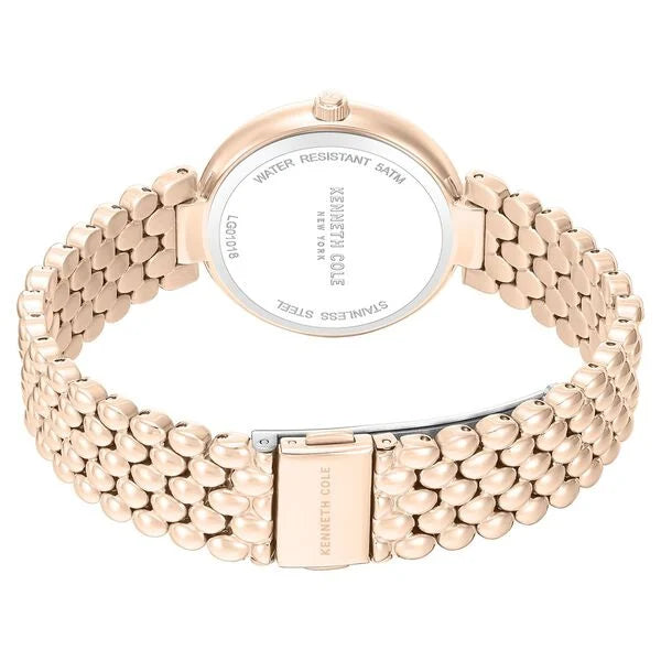 Kenneth Cole Quartz Analog Pink Mother of Pearl Dial Rose Gold Stainless Steel Strap Watch For Women kcwlg0101802ldw