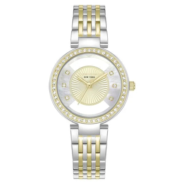 Kenneth Cole Quartz Analog Golden Dial Two Toned Stainless Steel Strap Watch For Women kcwlg0102202ldw
