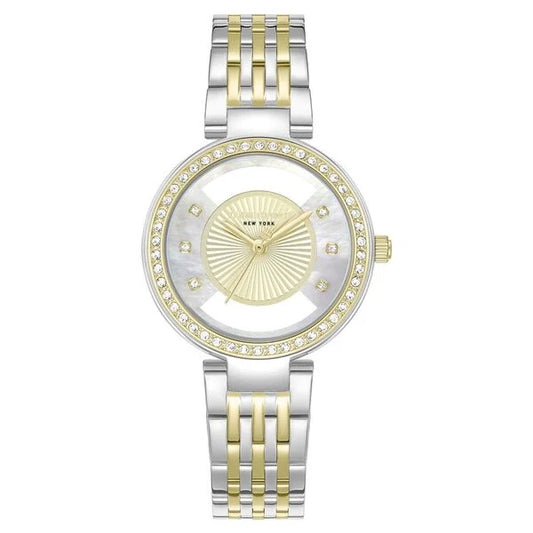 Kenneth Cole Quartz Analog Golden Dial Two Toned Stainless Steel Strap Watch For Women kcwlg0102202ldw