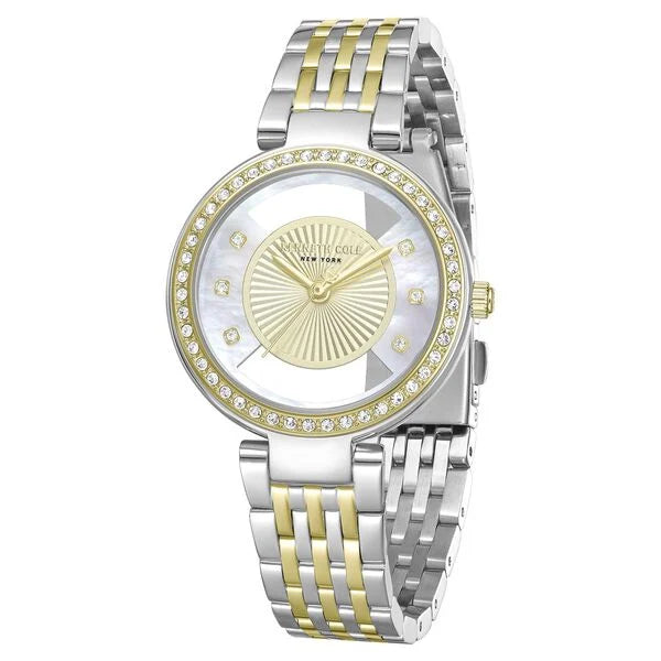 Kenneth Cole Quartz Analog Golden Dial Two Toned Stainless Steel Strap Watch For Women kcwlg0102202ldw
