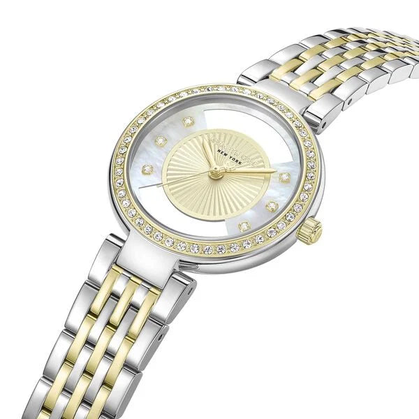 Kenneth Cole Quartz Analog Golden Dial Two Toned Stainless Steel Strap Watch For Women kcwlg0102202ldw
