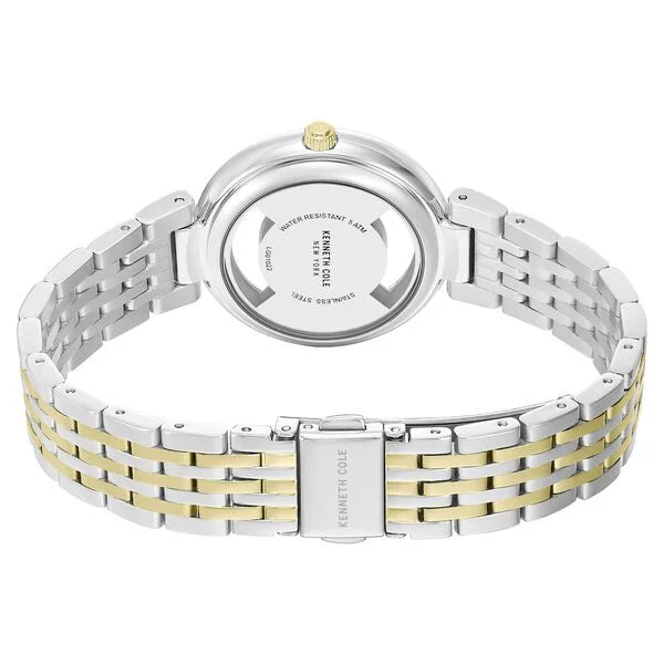 Kenneth Cole Quartz Analog Golden Dial Two Toned Stainless Steel Strap Watch For Women kcwlg0102202ldw