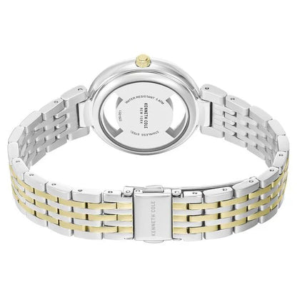 Kenneth Cole Quartz Analog Golden Dial Two Toned Stainless Steel Strap Watch For Women kcwlg0102202ldw