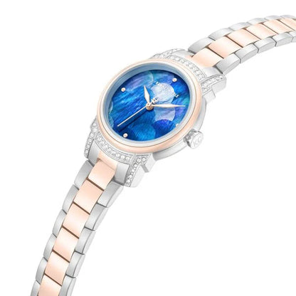 Kenneth Cole Quartz Analog Blue Mother of Pearl Dial Two Toned Stainless Steel Strap Watch For Women kcwlg0102302ldw