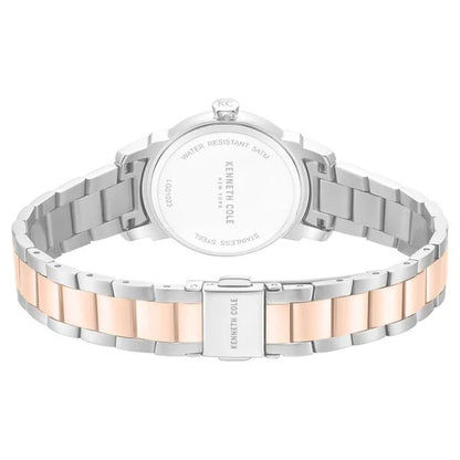 Kenneth Cole Quartz Analog Blue Mother of Pearl Dial Two Toned Stainless Steel Strap Watch For Women kcwlg0102302ldw