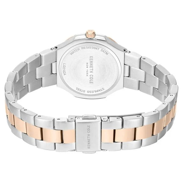Kenneth Cole Quartz Analog Pink Mother of Pearl Dial Two Toned Stainless Steel Strap Watch For Women kcwlg0102403ldw
