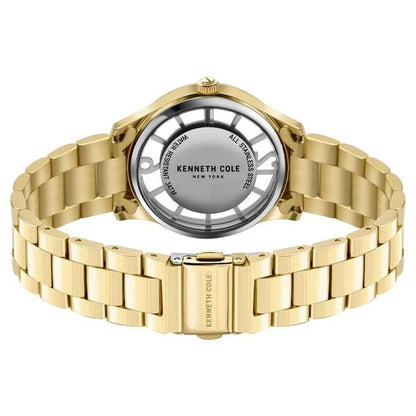 Kenneth Cole Quartz Analog Golden Dial Stainless Steel Strap Watch for Women ndkcwlg2105602ld