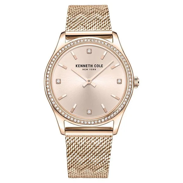 Kenneth Cole Quartz Analog Rose Gold Dial Stainless Steel Strap Watch for Women ntkcwlg2222802ld