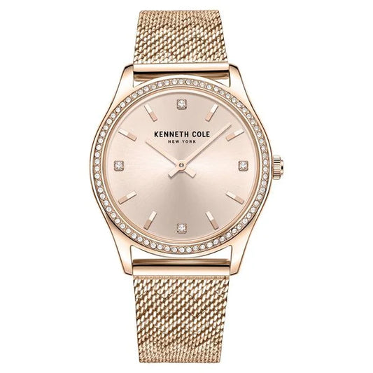 Kenneth Cole Quartz Analog Rose Gold Dial Stainless Steel Strap Watch for Women ntkcwlg2222802ld