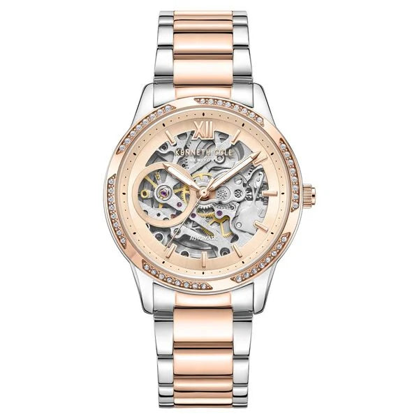 Kenneth Cole Automatic Rose Gold Dial Stainless Steel Strap Watch for Women ntkcwll0016402ld Women's Watch