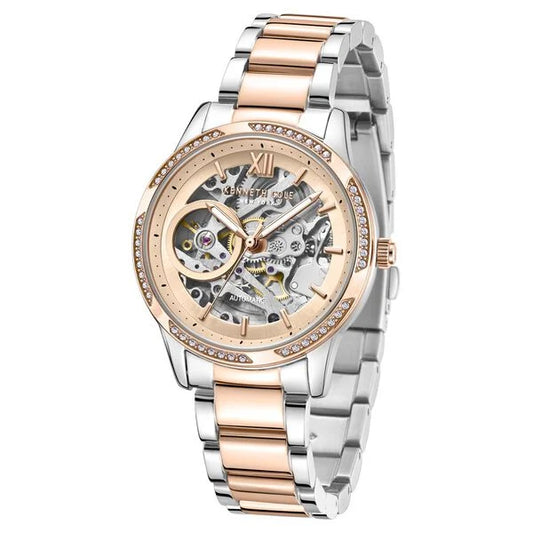 Kenneth Cole Automatic Rose Gold Dial Stainless Steel Strap Watch for Women ntkcwll0016402ld Women's Watch