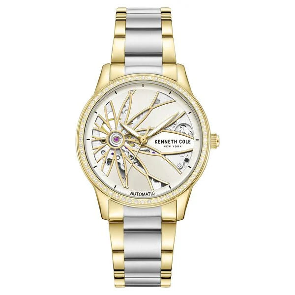 Kenneth Cole Automatic Silver Dial Two Toned Stainless Steel Strap Watch For Women