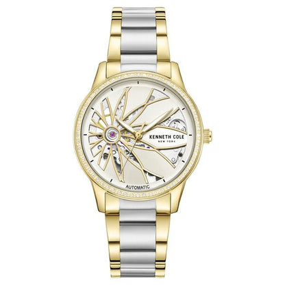 Kenneth Cole Automatic Silver Dial Two Toned Stainless Steel Strap Watch For Women