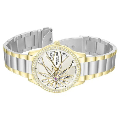 Kenneth Cole Automatic Silver Dial Two Toned Stainless Steel Strap Watch For Women
