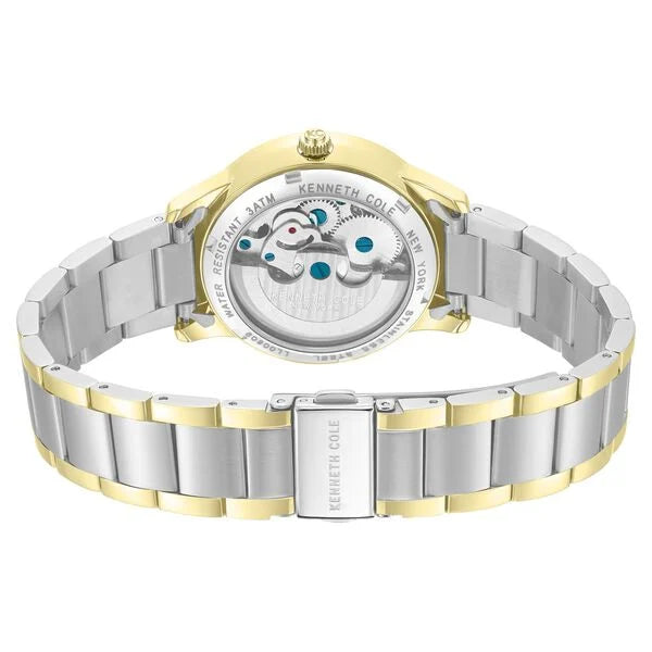 Kenneth Cole Automatic Silver Dial Two Toned Stainless Steel Strap Watch For Women