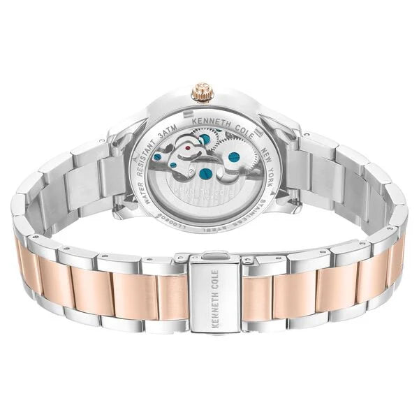 Kenneth Cole Automatic Rose Gold Dial Two Toned Stainless Steel Strap Watch For Women ntkcwll0060903ld Women's Watch