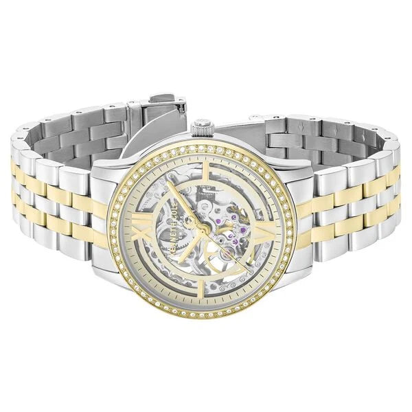 Kenneth Cole Automatic Automatic Golden Dial Two Toned Stainless Steel Strap Watch For Women