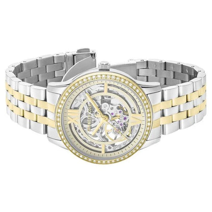 Kenneth Cole Automatic Automatic Golden Dial Two Toned Stainless Steel Strap Watch For Women