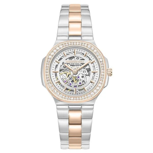 Kenneth Cole Automatic Automatic Silver Dial Two Toned Stainless Steel Strap Watch For Women
