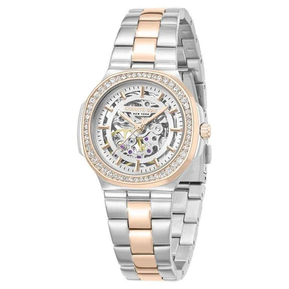 Kenneth Cole Automatic Automatic Silver Dial Two Toned Stainless Steel Strap Watch For Women