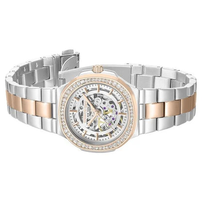 Kenneth Cole Automatic Automatic Silver Dial Two Toned Stainless Steel Strap Watch For Women