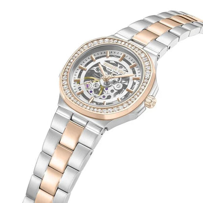 Kenneth Cole Automatic Automatic Silver Dial Two Toned Stainless Steel Strap Watch For Women
