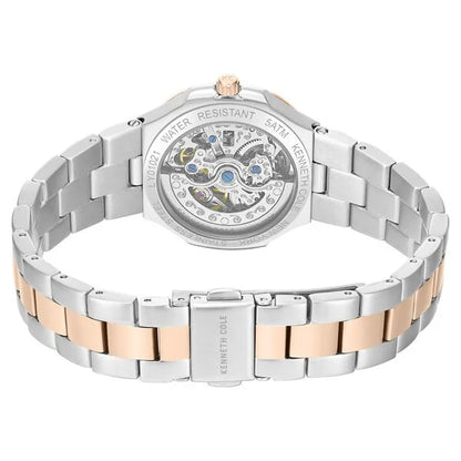 Kenneth Cole Automatic Automatic Silver Dial Two Toned Stainless Steel Strap Watch For Women