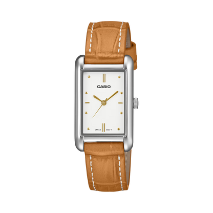 CASIO ENTICER BROWN STRAP WHITE DIAL WOMENS WATCH  LTP-B171L-7A2 (A2557)