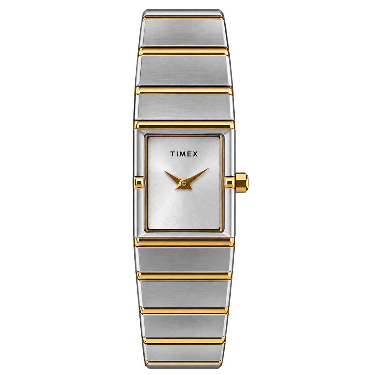 Timex Women’s Two-Tone Silver & Gold Rectangular Dial Stainless Steel Bracelet Watch TWEL28901
