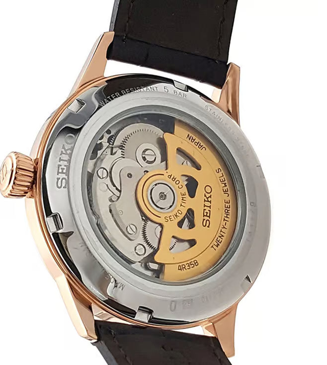 SEIKO Presage Men Automatic Brown Dial Analog Leather Watch SRPB46J1