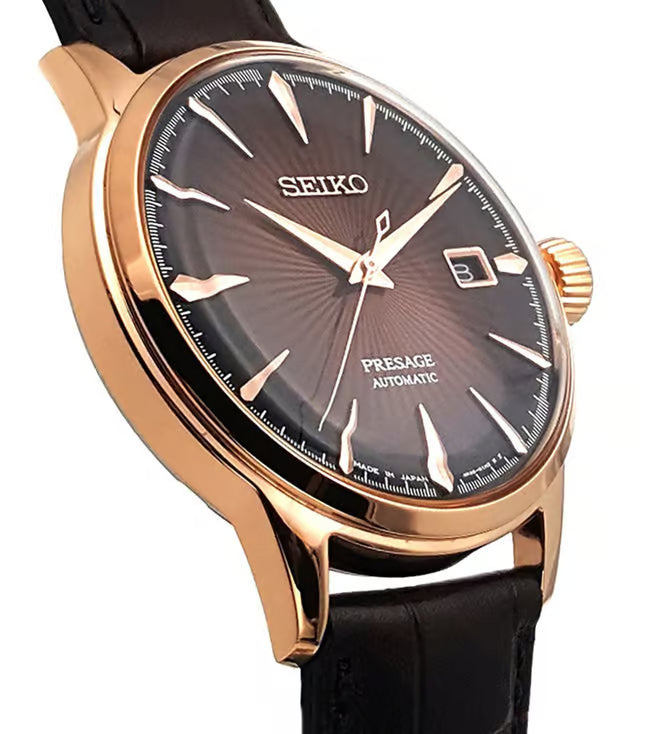 SEIKO Presage Men Automatic Brown Dial Analog Leather Watch SRPB46J1