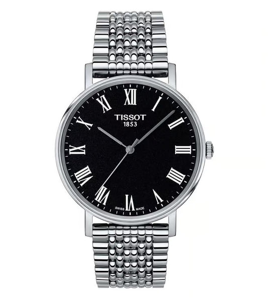 Tissot Black Dial Stainless Steel Strap Analogue Quartz Wrist Luxury Watch for Men T1094101105300