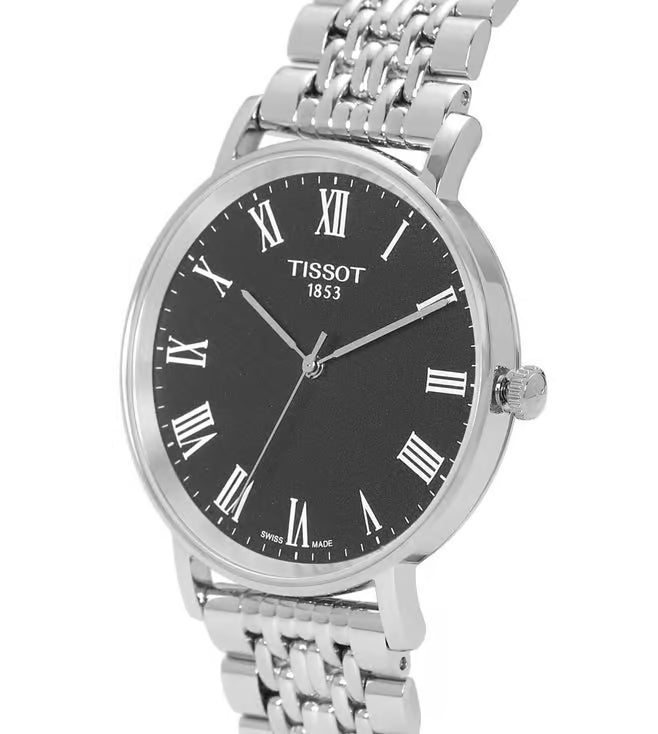 Tissot Black Dial Stainless Steel Strap Analogue Quartz Wrist Luxury Watch for Men T1094101105300