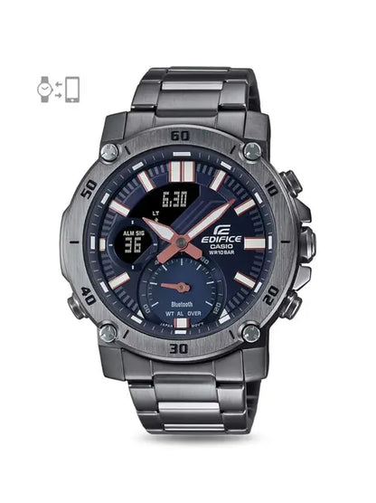 Casio Edifice Analog-Digital Black Dial Men's Watch-ECB-20DC-1ADF