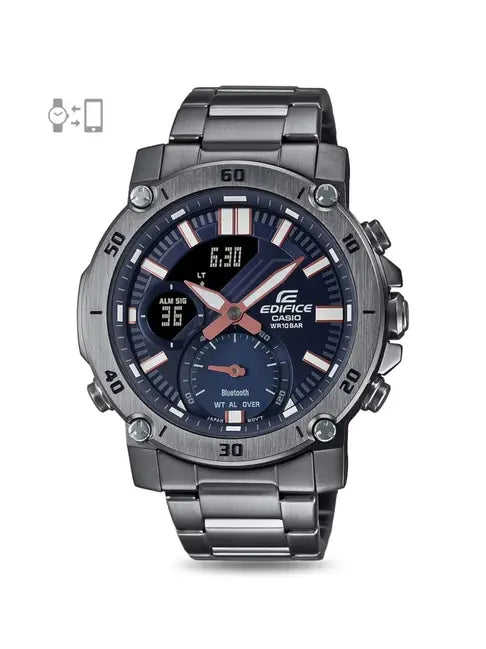 Casio Edifice Analog-Digital Black Dial Men's Watch-ECB-20DC-1ADF