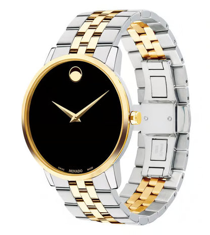 Movado Museum Classic Swiss Qtz Black Round Dial Men's Watch - 0607200