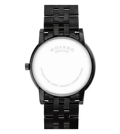 Movado Museum Classic Swiss Qtz Black Round Dial Men's Watch - 0607626