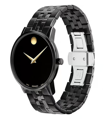 Movado Museum Classic Swiss Qtz Black Round Dial Men's Watch - 0607626