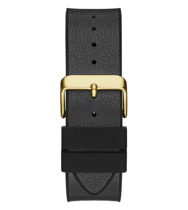Guess Mens 43 mm Phoenix Black Dial Genuine Leather Analog Watch - GW0386G3