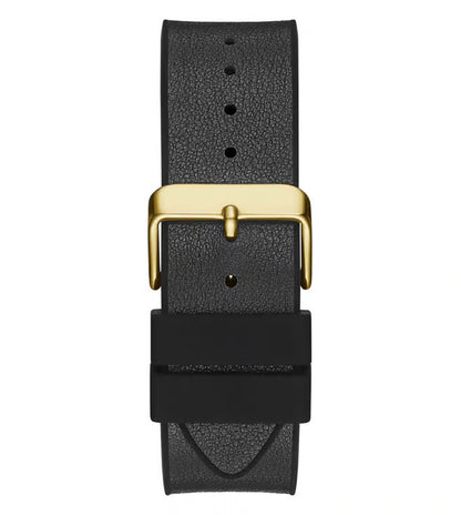 Guess Mens 43 mm Phoenix Black Dial Genuine Leather Analog Watch - GW0386G3