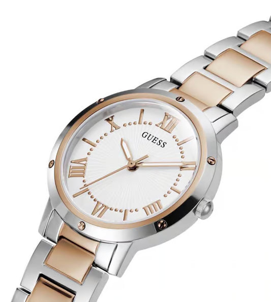 GUESS Analog Gold Dial Women's Watch-GW0404L3 Stainless Steel, Multicolor Strap
