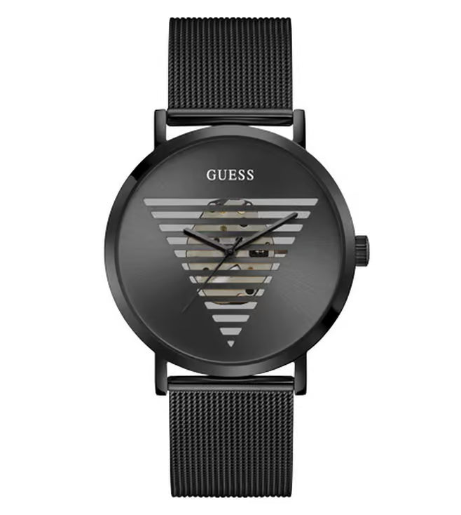 Guess Stainless Steel Idol Collection Analog Black Dial Men Watch-Gw0502G2, Black Band