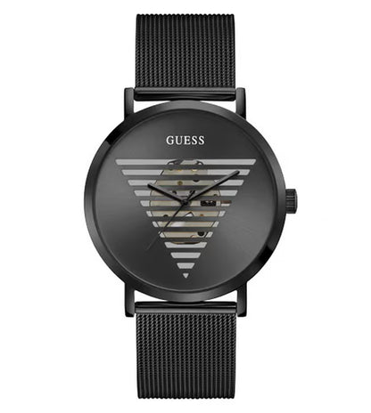 Guess Stainless Steel Idol Collection Analog Black Dial Men Watch-Gw0502G2, Black Band