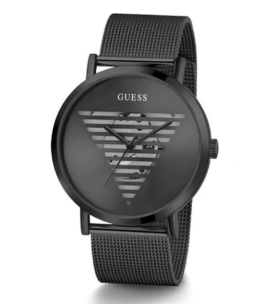 Guess Stainless Steel Idol Collection Analog Black Dial Men Watch-Gw0502G2, Black Band